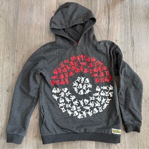 Gray and Red Kids Hoodie